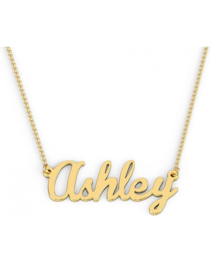 14K Personalized Name Necklace in Brannboll Font by JEWLR 18.0 Inches Yellow Gold $91.80 Necklaces