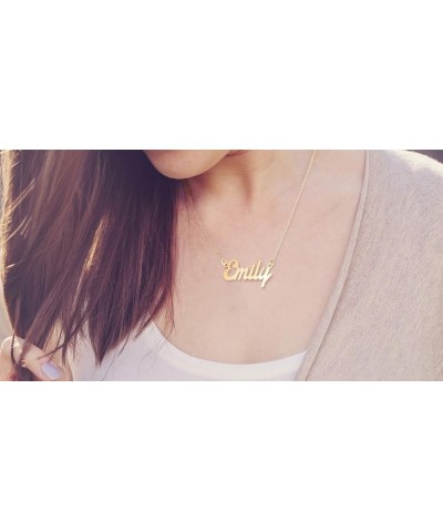 14K Personalized Name Necklace in Brannboll Font by JEWLR 18.0 Inches Yellow Gold $91.80 Necklaces