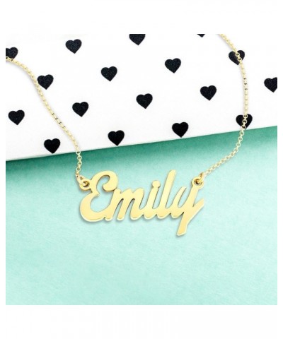 14K Personalized Name Necklace in Brannboll Font by JEWLR 18.0 Inches Yellow Gold $91.80 Necklaces