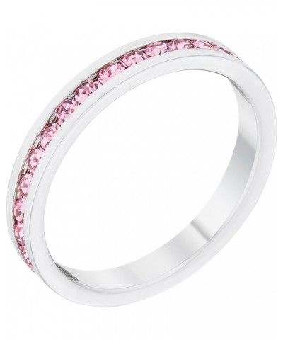 Stylish Birthstone Stackables Swarovski Crystal Eternity Bands Pink -October $9.51 Rings