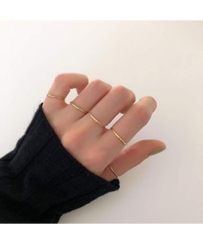 7 Pcs Set Knuckle Rings Minimalism 1mm Band Stacking Rings Size 4-10 Titanium Stainless Steel in Gold/Rose Gold/Silver/Black ...