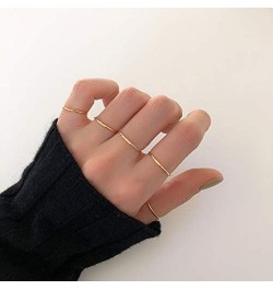 7 Pcs Set Knuckle Rings Minimalism 1mm Band Stacking Rings Size 4-10 Titanium Stainless Steel in Gold/Rose Gold/Silver/Black ...