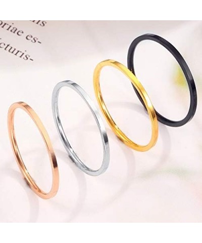 7 Pcs Set Knuckle Rings Minimalism 1mm Band Stacking Rings Size 4-10 Titanium Stainless Steel in Gold/Rose Gold/Silver/Black ...