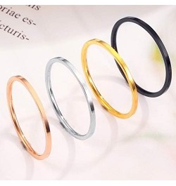 7 Pcs Set Knuckle Rings Minimalism 1mm Band Stacking Rings Size 4-10 Titanium Stainless Steel in Gold/Rose Gold/Silver/Black ...