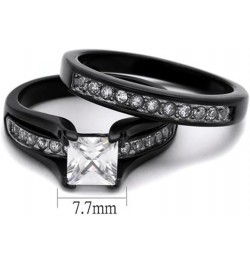 His and Her Black Plated Stainless Steel Bridal Ring Set and Titanium Wedding Band Women's Size 05 Men's Size 11 $21.86 Sets