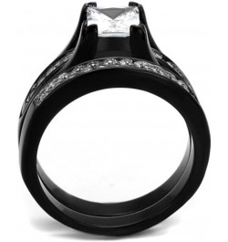 His and Her Black Plated Stainless Steel Bridal Ring Set and Titanium Wedding Band Women's Size 05 Men's Size 11 $21.86 Sets