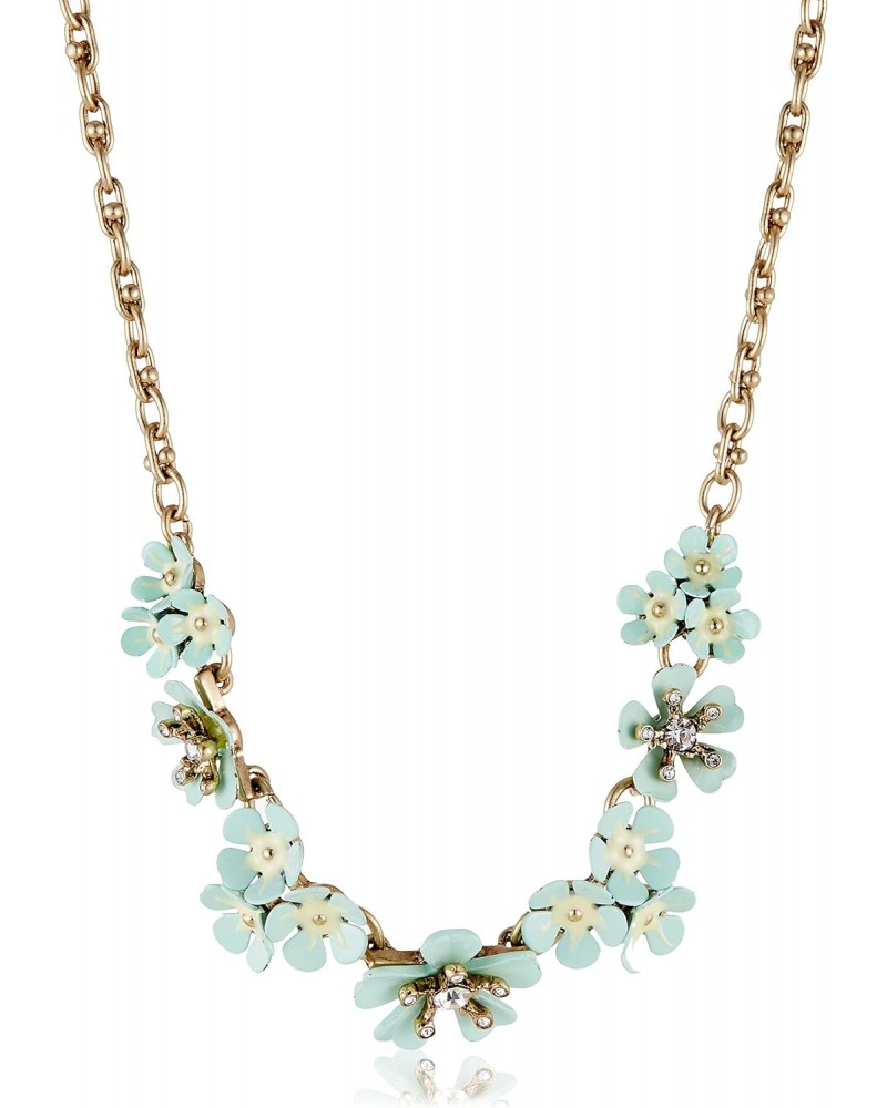 Women's 16 Inch Flower Frontal Gold Necklace, Sea Foam $13.67 Necklaces