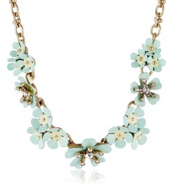 Women's 16 Inch Flower Frontal Gold Necklace, Sea Foam $13.67 Necklaces