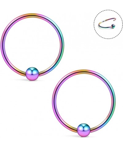 22G 10mm Nose Hoop Lip Eyebrow Tongue Helix Tragus Cartilage Septum Piercing Ring 2-12PCS 12PCS - Mix Color $7.64 Body Jewelry