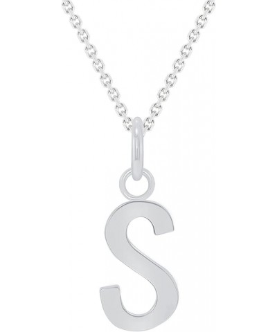 Solid 10k White Gold Personalized Mini Initial Letter A-Z Pendant Necklace 20.0 Inches S $38.95 Necklaces