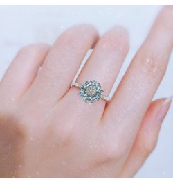 Ring Set Stainless Steel Flower Gold Sliver Wedding Elegant Jewelry 925 Rings and Silver Rings (6, Green) Style A 5 $8.00 Rings