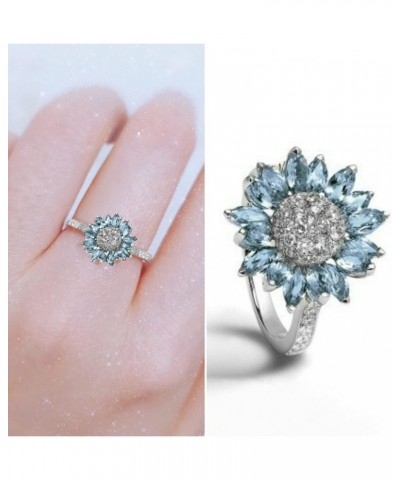 Ring Set Stainless Steel Flower Gold Sliver Wedding Elegant Jewelry 925 Rings and Silver Rings (6, Green) Style A 5 $8.00 Rings