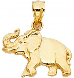 14K Yellow Gold Elephant Charm Pendant with 1.2mm Singapore Chain Necklace 24.0 Inches $87.74 Necklaces