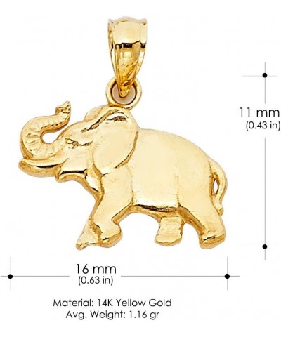 14K Yellow Gold Elephant Charm Pendant with 1.2mm Singapore Chain Necklace 24.0 Inches $87.74 Necklaces