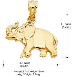 14K Yellow Gold Elephant Charm Pendant with 1.2mm Singapore Chain Necklace 24.0 Inches $87.74 Necklaces