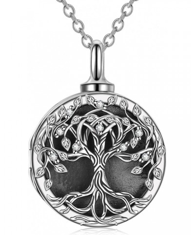 Urn Necklace for Ashes Sterling Silver Tree of Life Locket Necklace That Holds Pictures Cremation Urn Jewelry Memorial Keepsa...