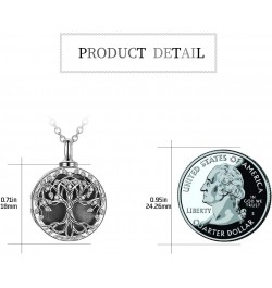 Urn Necklace for Ashes Sterling Silver Tree of Life Locket Necklace That Holds Pictures Cremation Urn Jewelry Memorial Keepsa...