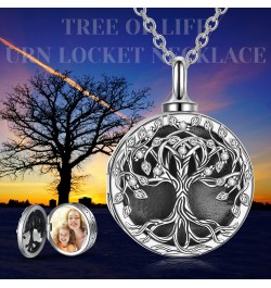 Urn Necklace for Ashes Sterling Silver Tree of Life Locket Necklace That Holds Pictures Cremation Urn Jewelry Memorial Keepsa...