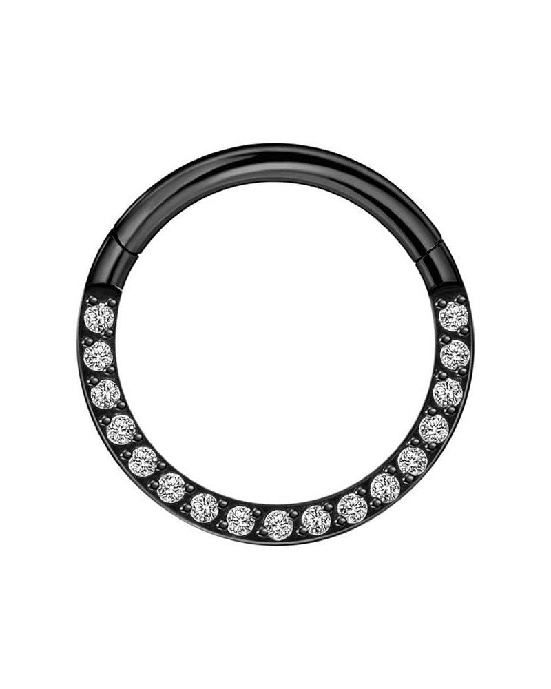 16g Septum Rings for Women 316L Surgical Steel CZ Daith Earring Hoop Cubic Zirconia Piercing Earring Hoop Black $10.36 Body J...