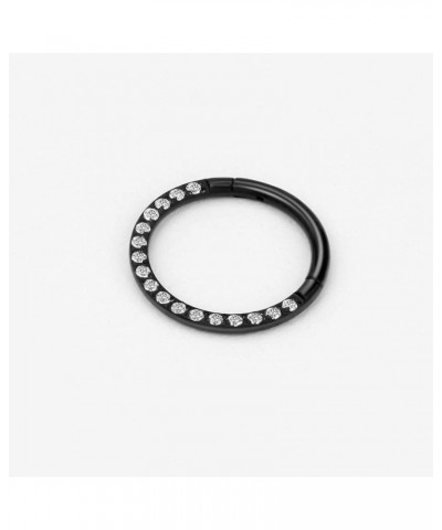 16g Septum Rings for Women 316L Surgical Steel CZ Daith Earring Hoop Cubic Zirconia Piercing Earring Hoop Black $10.36 Body J...