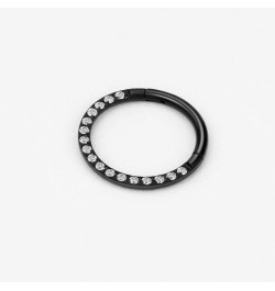 16g Septum Rings for Women 316L Surgical Steel CZ Daith Earring Hoop Cubic Zirconia Piercing Earring Hoop Black $10.36 Body J...