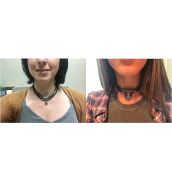 Braided Leather Necklace Vintage Style Double Layers Black Tribal Necklace with Charm Cross Pendant Style 2 $6.50 Necklaces