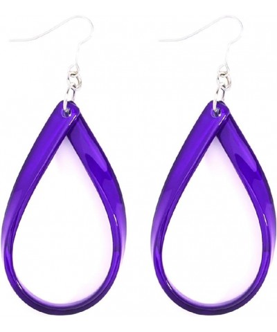 Resin Tear Drop Loop Earring Plum $11.00 Earrings