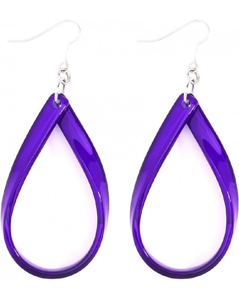 Resin Tear Drop Loop Earring Plum $11.00 Earrings