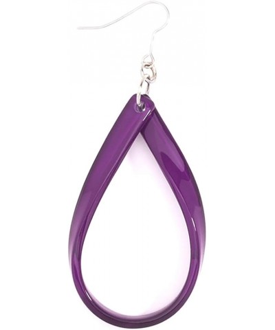 Resin Tear Drop Loop Earring Plum $11.00 Earrings