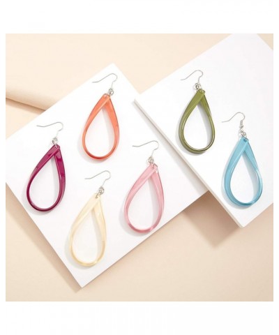 Resin Tear Drop Loop Earring Plum $11.00 Earrings