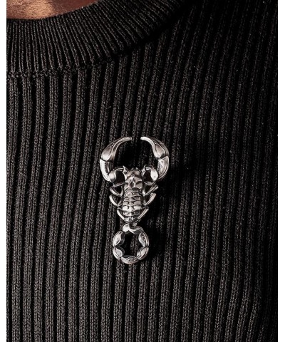 Scorpion Brooch Animal Pin Shawl Pin Dress Clips Jewelry Halloween Accessory Gift for Women Men Girls Scorpio Birthday Silver...