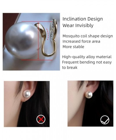 Pearl Clip On Earrings Women Gold Plated Fake Earrings Clip On Pearl Earrings non Piercing Clip Earrings Simulated Freshwater...