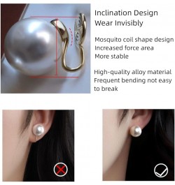 Pearl Clip On Earrings Women Gold Plated Fake Earrings Clip On Pearl Earrings non Piercing Clip Earrings Simulated Freshwater...