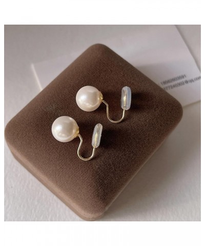 Pearl Clip On Earrings Women Gold Plated Fake Earrings Clip On Pearl Earrings non Piercing Clip Earrings Simulated Freshwater...