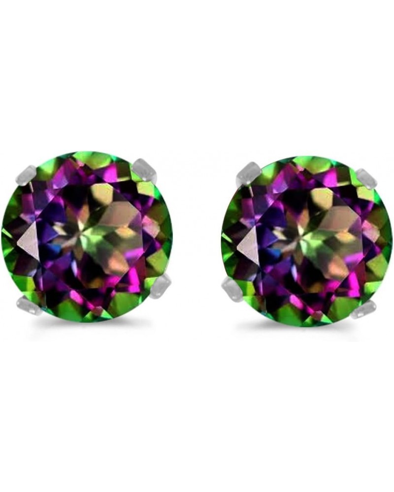 5mm Round Mystic Topaz Stud Earrings Set in 14k White Gold $52.99 Earrings