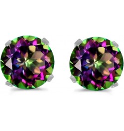 5mm Round Mystic Topaz Stud Earrings Set in 14k White Gold $52.99 Earrings