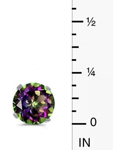 5mm Round Mystic Topaz Stud Earrings Set in 14k White Gold $52.99 Earrings