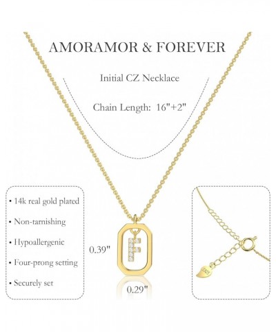 Dainty Gold Initial Necklaces for Women Girl, 14K Gold Plated CZ Cubic Zirconia Elegant Letter Pendant Necklace Tiny Gold Nam...