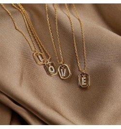 Dainty Gold Initial Necklaces for Women Girl, 14K Gold Plated CZ Cubic Zirconia Elegant Letter Pendant Necklace Tiny Gold Nam...