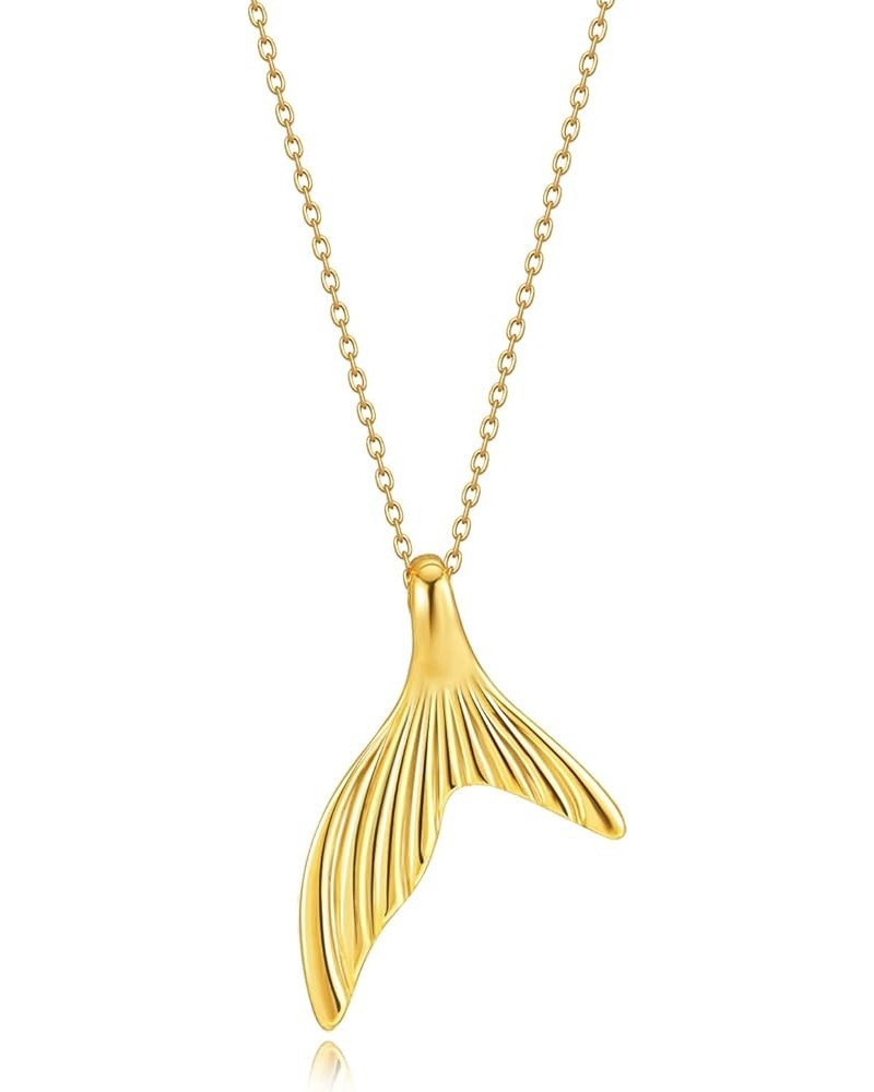 Pendant Necklace for Women Gold Chain Diamond Cubic Zirconia 18K Gold Plated Dainty Chain Simple Handmade Jewelry Dolphin Tai...