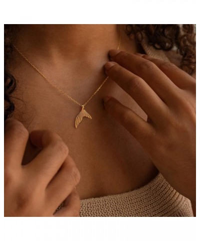 Pendant Necklace for Women Gold Chain Diamond Cubic Zirconia 18K Gold Plated Dainty Chain Simple Handmade Jewelry Dolphin Tai...