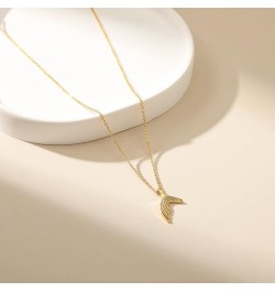 Pendant Necklace for Women Gold Chain Diamond Cubic Zirconia 18K Gold Plated Dainty Chain Simple Handmade Jewelry Dolphin Tai...