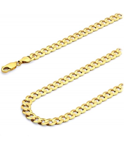 14K Solid Gold Cuban Link Curb Chains (Select Options) 7.5 Inches Yellow Gold $317.20 Necklaces