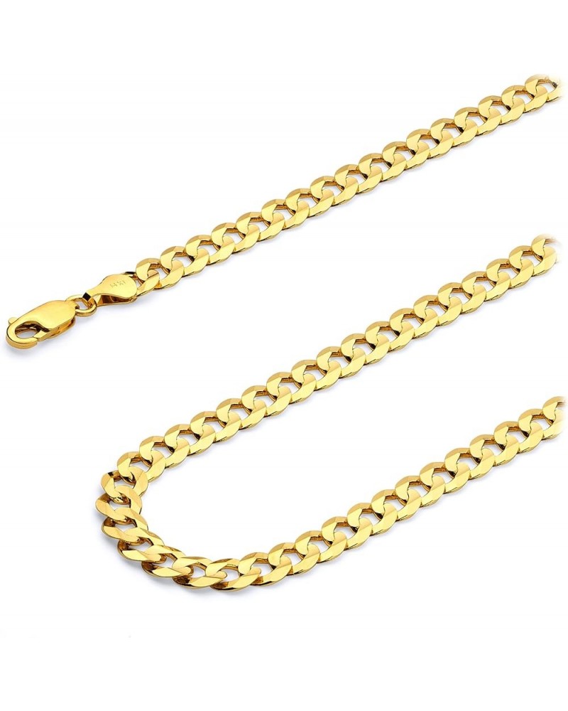 14K Solid Gold Cuban Link Curb Chains (Select Options) 7.5 Inches Yellow Gold $317.20 Necklaces