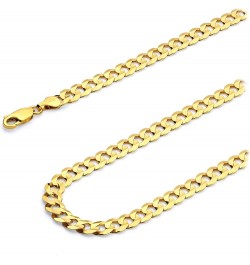 14K Solid Gold Cuban Link Curb Chains (Select Options) 7.5 Inches Yellow Gold $317.20 Necklaces