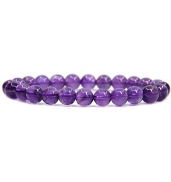 Handmade Gem Semi Precious Gemstone 8mm Round Beads Stretch Bracelet 7" Unisex Light Amethyst $6.50 Bracelets