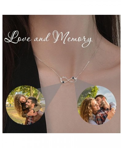 Personalized Photo Necklace Photo Projection Necklace Infinity Name Necklace with 2 Names Sterling Silver Projection Necklace...