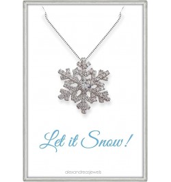 Sterling Silver Snowflake Necklace, CZ Crystal Snowflake Necklace for Women, 18 Inches $25.96 Necklaces