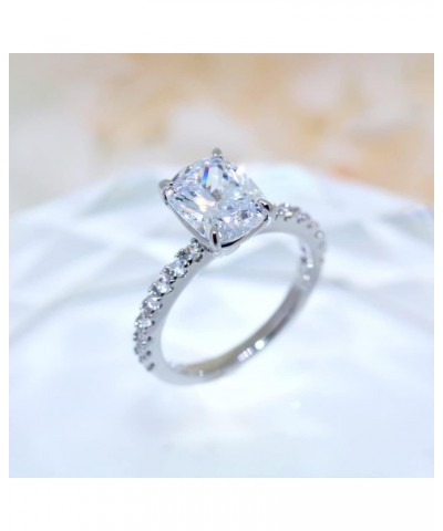 Engagement Rings Cushion Cut 1.5ct Cubic Zirconia CZ Wedding Promise Rings for Her Wedding Rings for Women… Silver $12.97 Others