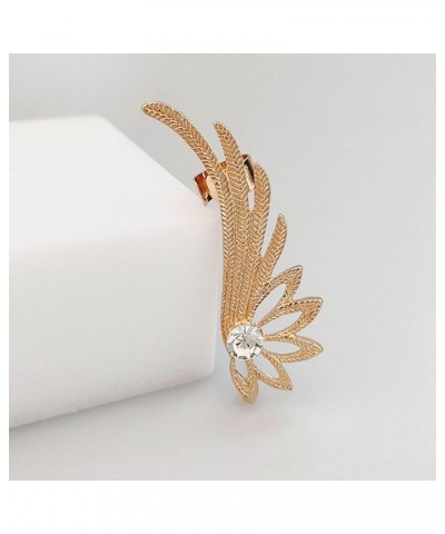 Crystal Wing Climber Earring Gold Wing Cuff Wrap Earring Lotus Cartilage Cuff Earring Jewelry for Women and Girls Gifts Left ...